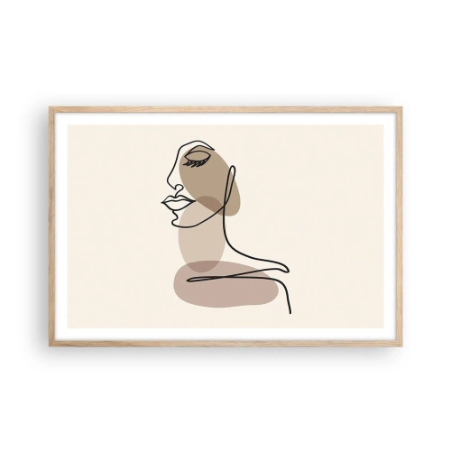Poster in einem Rahmen aus heller Eiche - Eine gewisse Linie der Schönheit - 91x61 cm