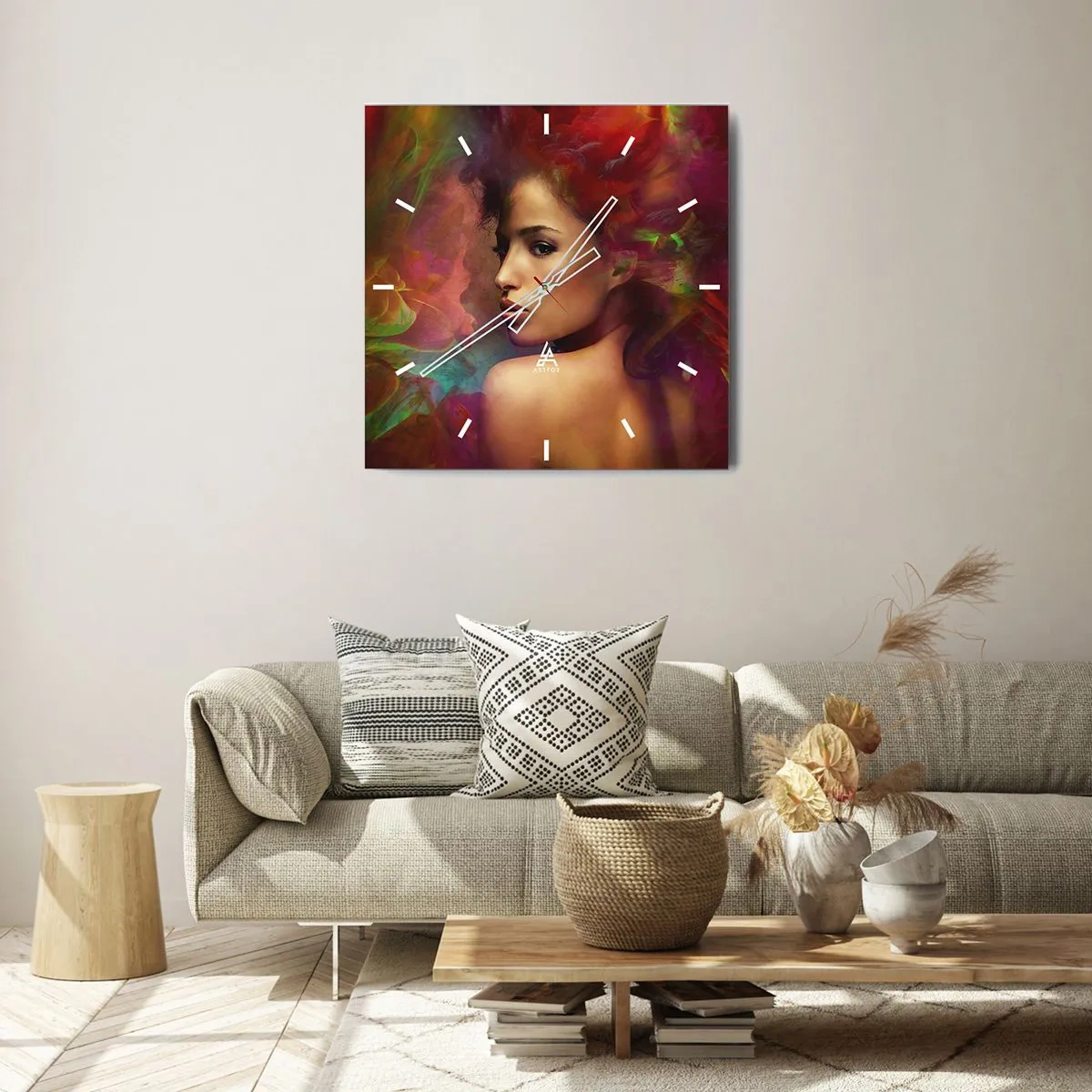 Wanduhr - Glasuhr - Schöner als ein Regenbogen, so zart wie ein Nebel - 40x40 cm