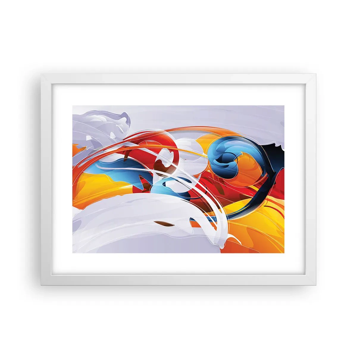 Poster in einem weißen Rahmen - Der Tanz der Elemente - 40x30 cm