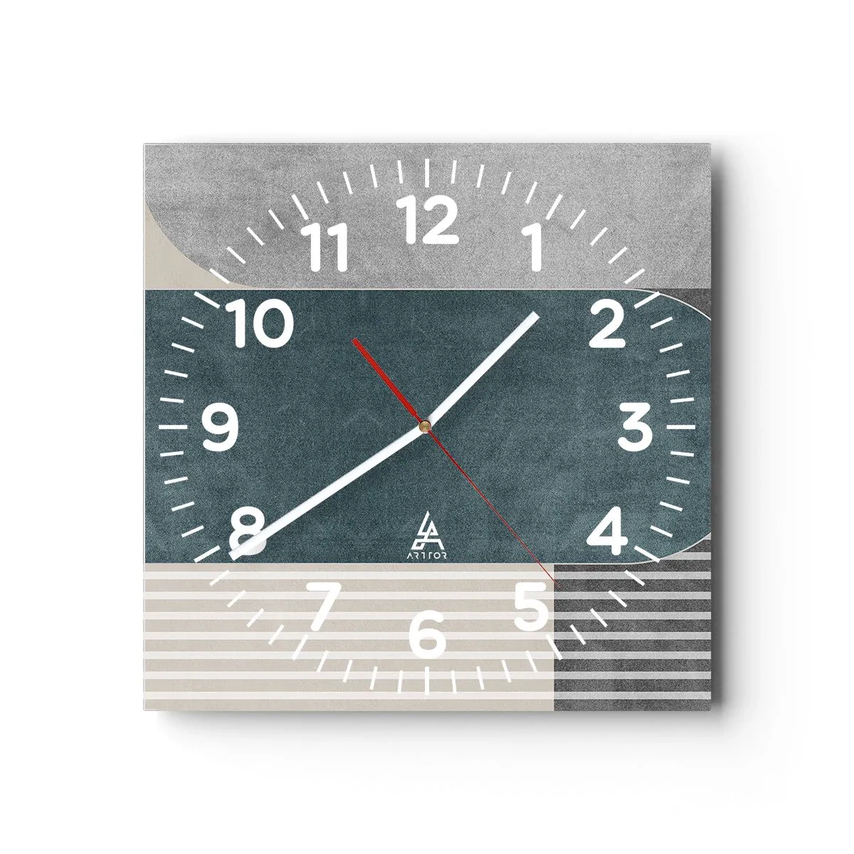 Wanduhr - Glasuhr - Komposition auf der Ebene - 40x40 cm