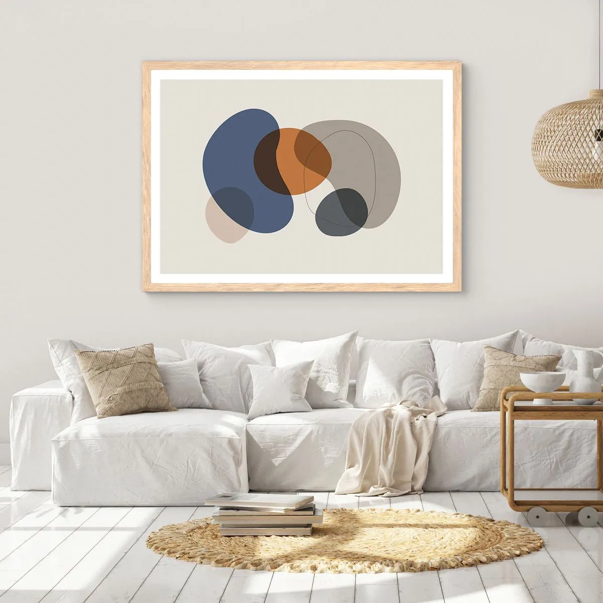 Poster in einem Rahmen aus heller Eiche - Farbtropfen - 40x30 cm