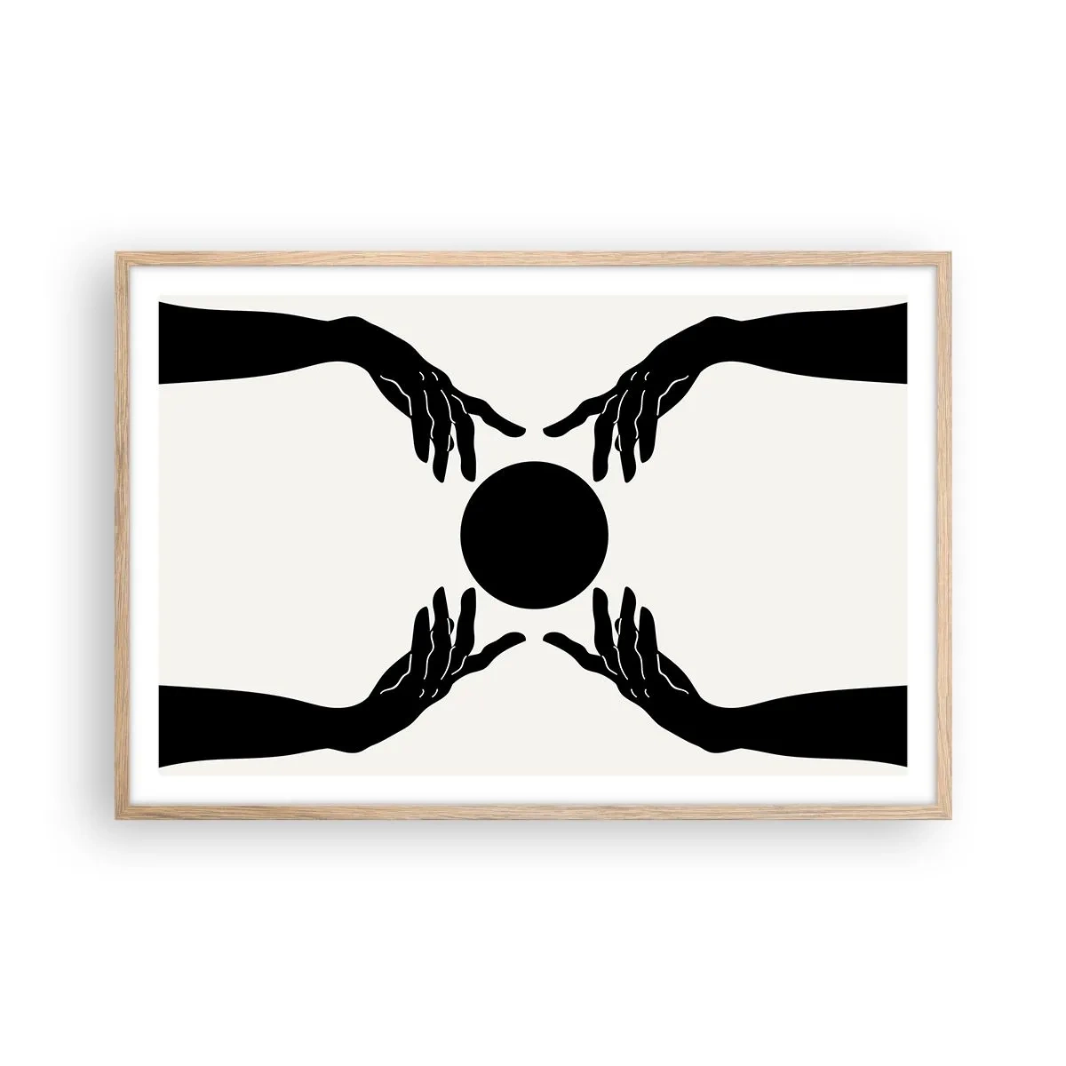 Poster in einem Rahmen aus heller Eiche - Geheimes Zeichen - 91x61 cm