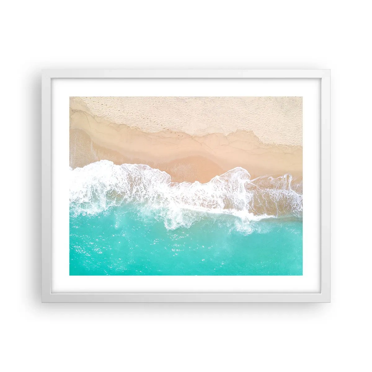 Poster in einem weißen Rahmen - Eine streichelnde Berührung - 50x40 cm