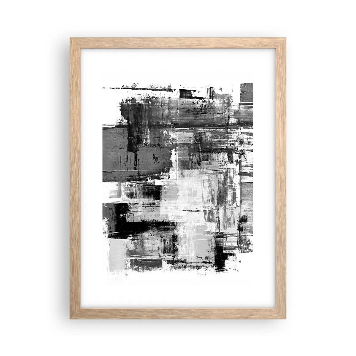 Poster in einem Rahmen aus heller Eiche - Wunderschönes Grau - 30x40 cm