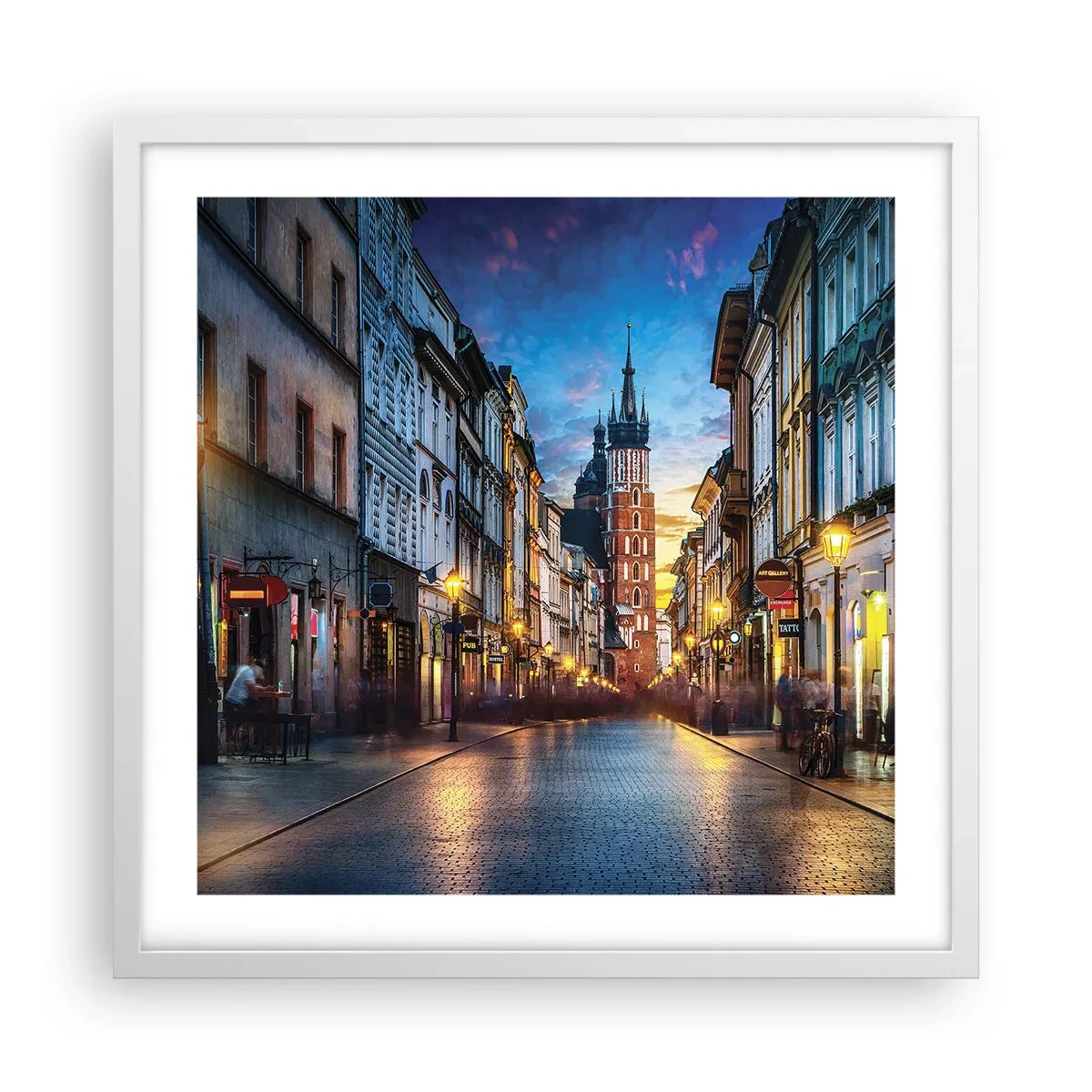 Poster in einem weißen Rahmen - Krakauer Charme - 50x50 cm