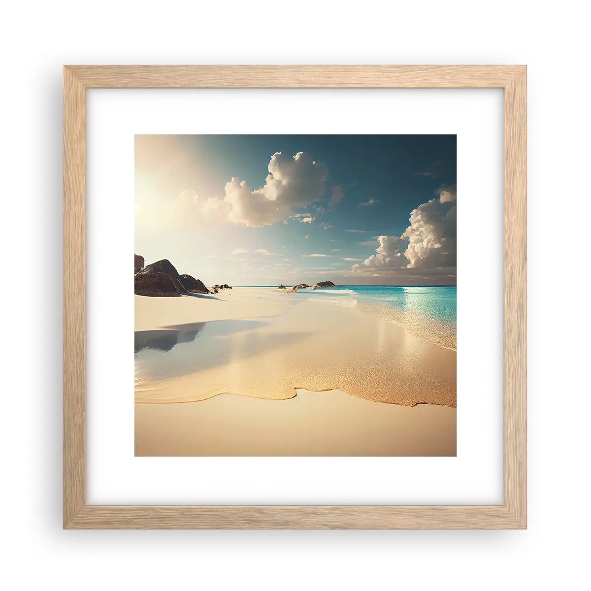 Poster in einem Rahmen aus heller Eiche - Erträumter Tag - 30x30 cm