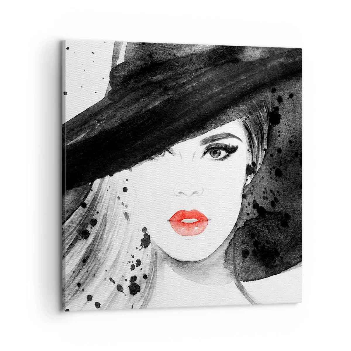 Bild auf Leinwand - Leinwandbild - Frau in schwarz - 50x50 cm