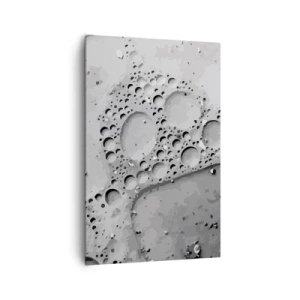 Bild auf Leinwand - Leinwandbild - Schwarz-weißes Blasenmuster im minimalistischen Stil - 80x120cm - Schaumpfad - Moderne Wanddekoration für Wohnzimmer und Schlafzimmer ARTTOR