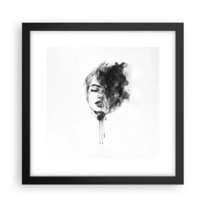 Poster in einem schwarzem Rahmen - Wovon träumt das Mädchen - 30x30 cm