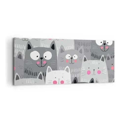 Bild auf Leinwand - Leinwandbild - Katzenwelt - 100x40 cm