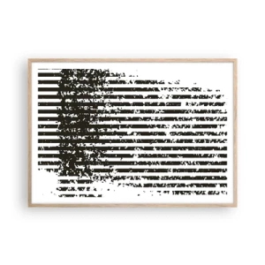 Poster in einem Rahmen aus heller Eiche - Rhythmus und Rauschen - 100x70 cm