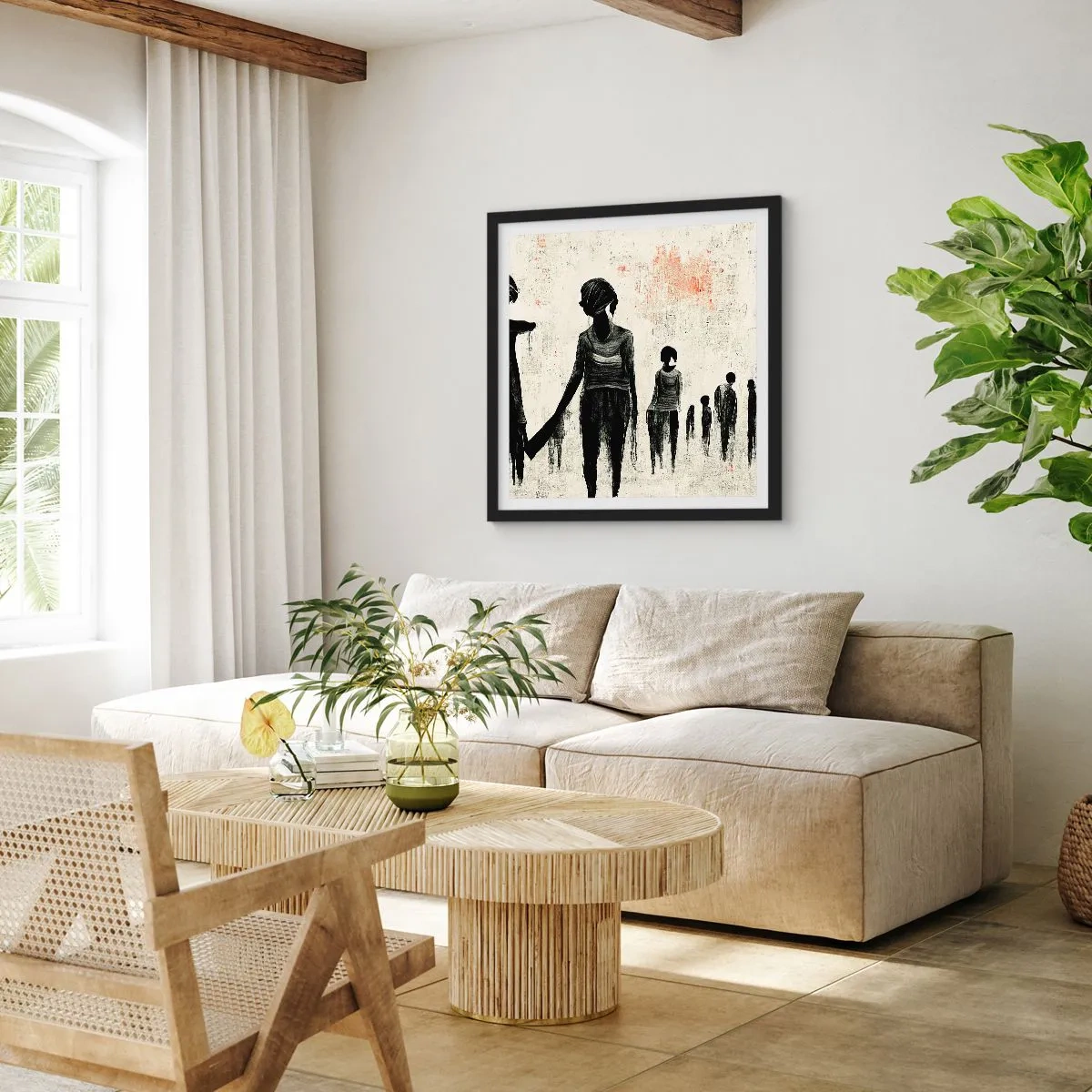 Poster in einem schwarzem Rahmen - Gegen die Einsamkeit - 40x40 cm