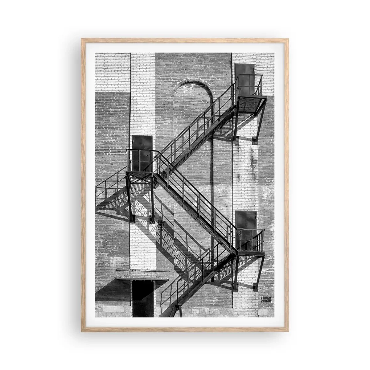 Poster in einem Rahmen aus heller Eiche - Industrieller Stil - 70x100 cm