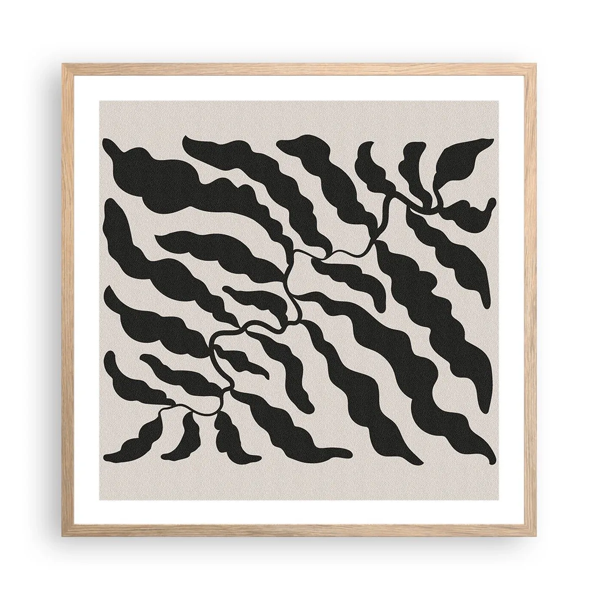 Poster in einem Rahmen aus heller Eiche - Natur des Quadrats - 60x60 cm