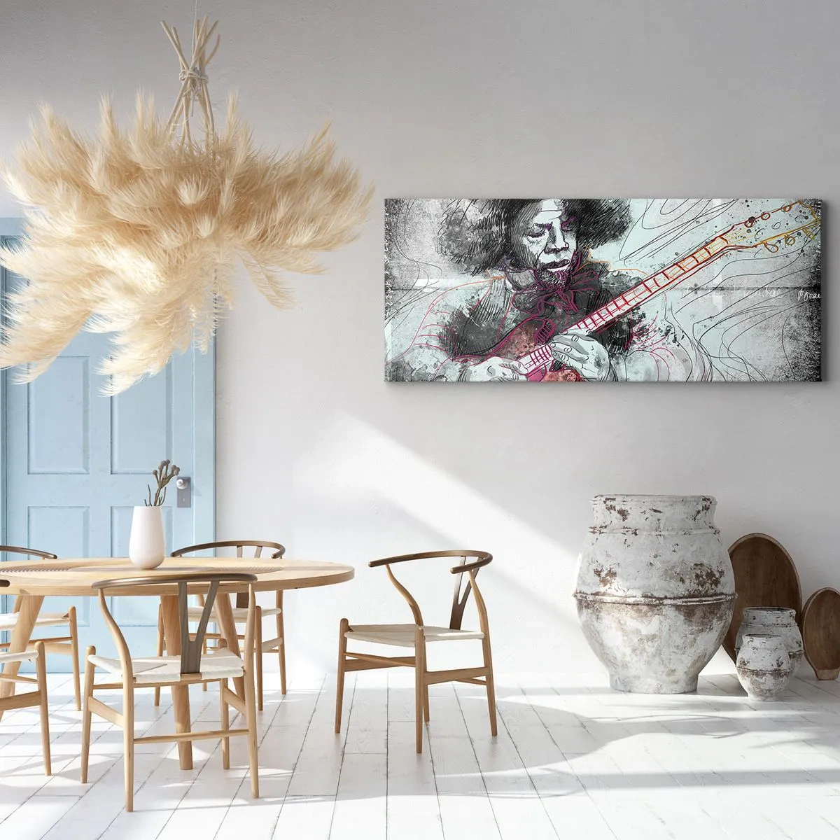 Bild auf Leinwand - Leinwandbild - Auf den Wellen der Musik - 90x30 cm