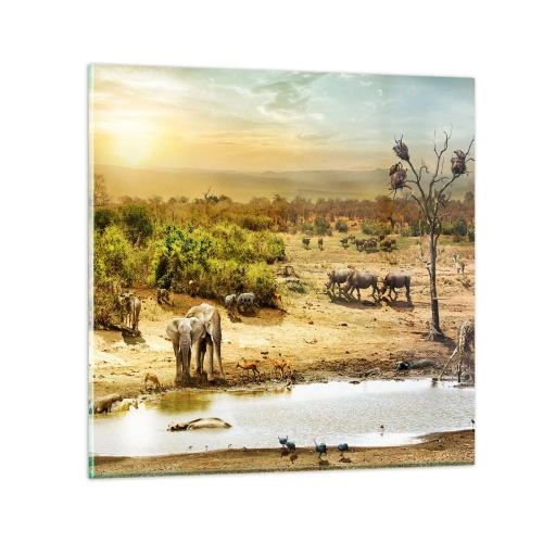 Glasbild - Bild auf glas - Ein Fluss floss aus Eden ... - 70x70 cm