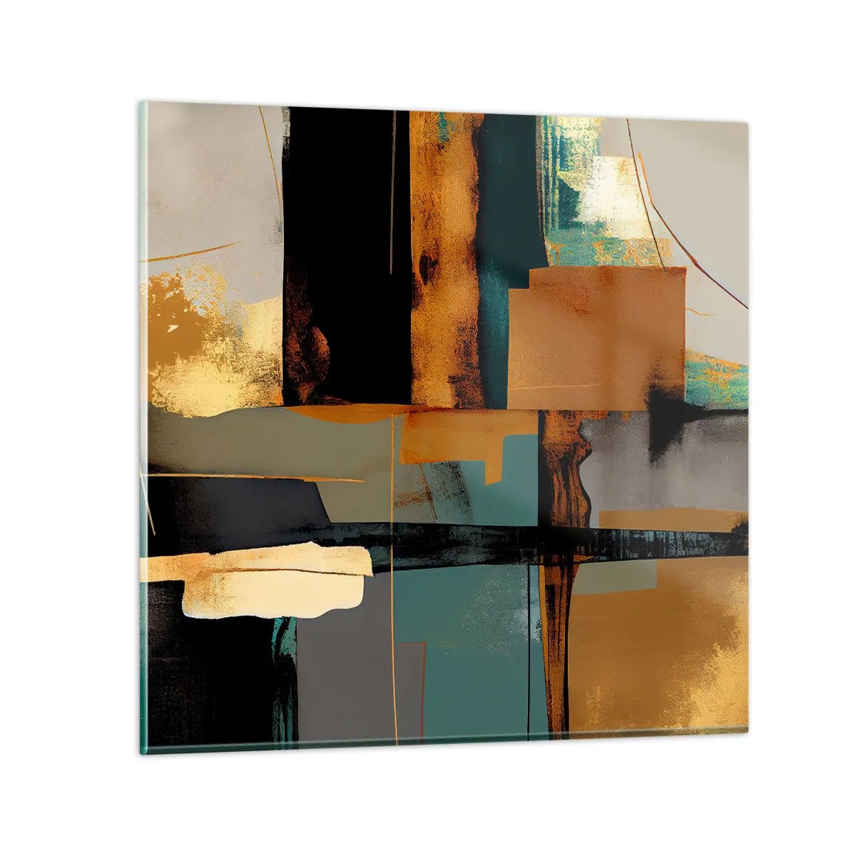 Glasbild - Bild auf glas - Abstraktion – Licht und Schatten - 70x70 cm