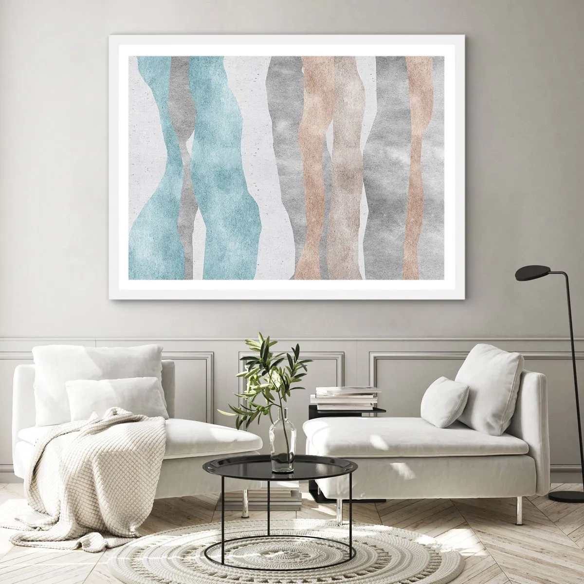 Poster in einem weißen Rahmen - Studie über Nähe - 91x61 cm