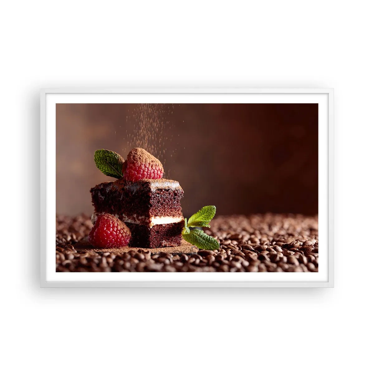 Poster in einem weißen Rahmen - Das Leben ist süß - 91x61 cm