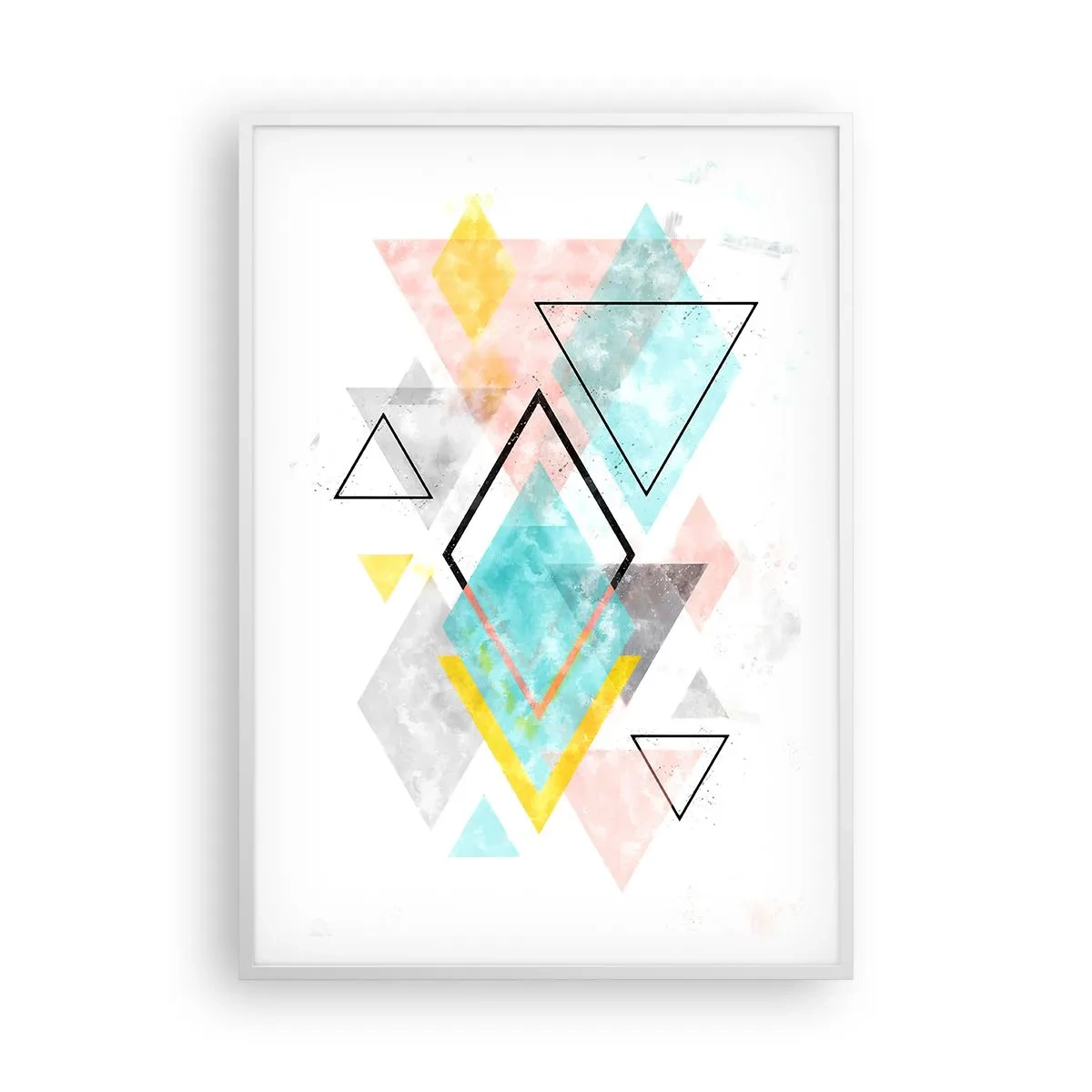 Poster in einem weißen Rahmen - Geometrisches Spiel - 70x100 cm