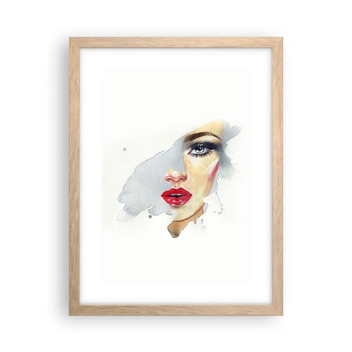 Poster in einem Rahmen aus heller Eiche - Abspiegeln in einem Wassertropfen - 30x40 cm