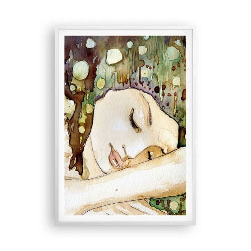 Poster in einem weißen Rahmen - Ein smaragd-violetter Traum - 70x100 cm