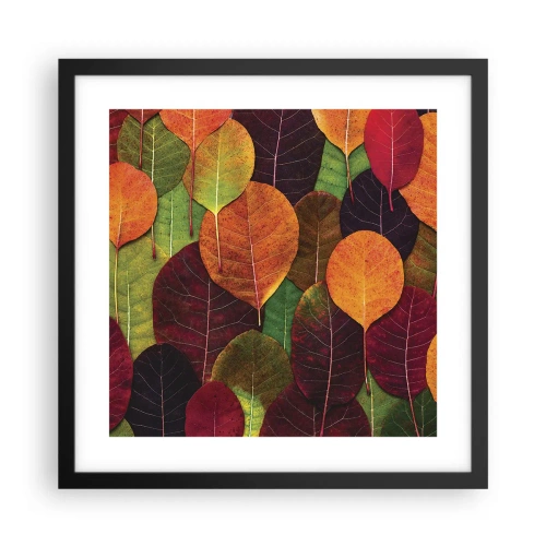 Poster in einem schwarzem Rahmen - Herbstmosaik - 40x40 cm