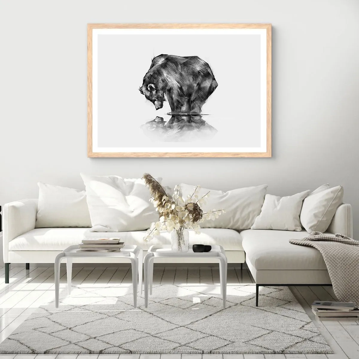Poster in einem Rahmen aus heller Eiche - Schön, jemanden in der Nähe zu sehen - 40x30 cm