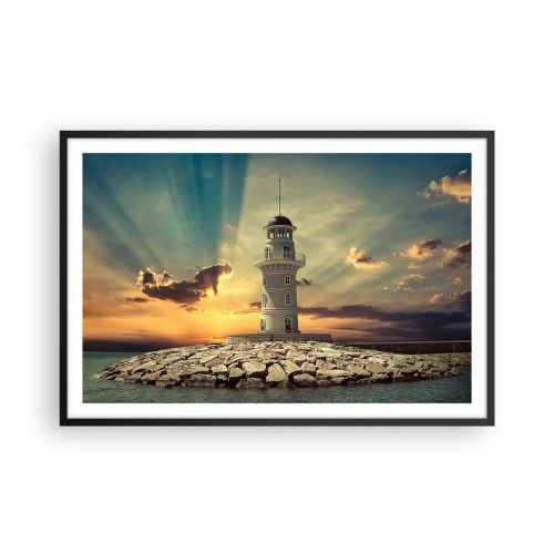 Poster in einem schwarzem Rahmen - Licht - Gut - Schönheit - 91x61 cm