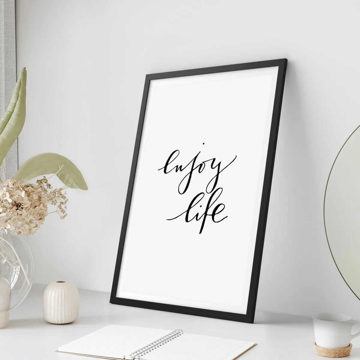 Poster in einem schwarzem Rahmen - Nichts hinzufügen… - 30x40 cm