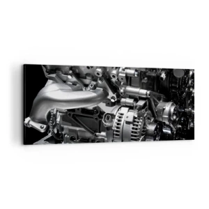 Bild auf Leinwand - Leinwandbild - Stahl, schön, stark - 100x40 cm