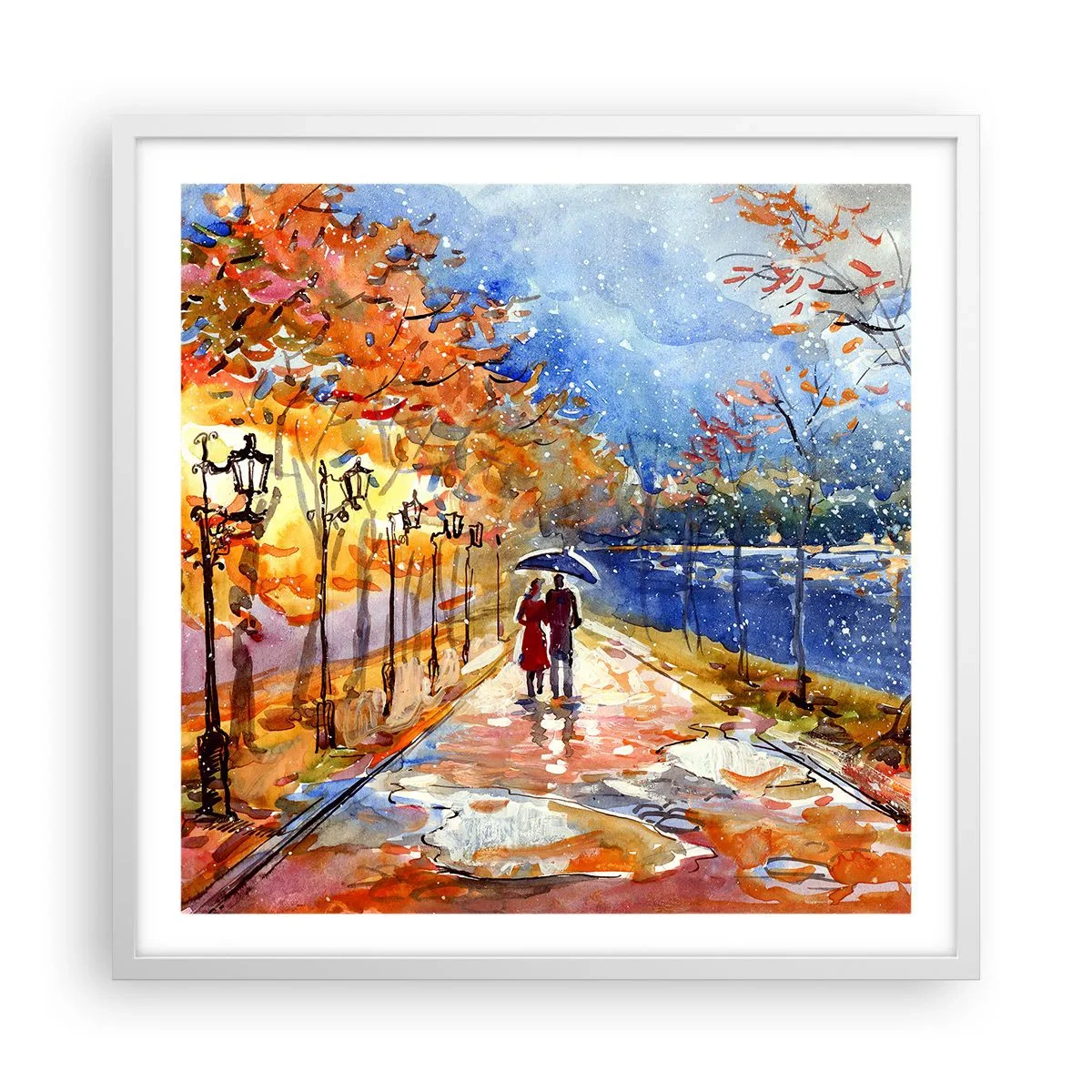 Poster in einem weißen Rahmen - Gemeinsam bis an die Grenze der Zeit - 60x60 cm