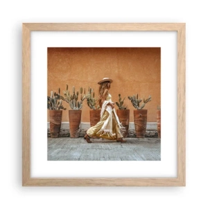 Poster in einem Rahmen aus heller Eiche - Hippie-Stil - 30x30 cm