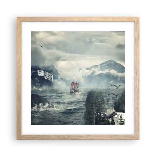 Poster in einem Rahmen aus heller Eiche - In magischen Gewässern - 40x40 cm