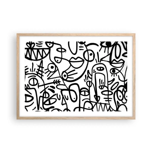 Poster in einem Rahmen aus heller Eiche - Gesichter und Luftspiegelungen - 70x50 cm