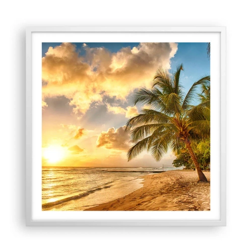 Poster in einem weißen Rahmen - Ewiger Sommer, immer Urlaub - 60x60 cm