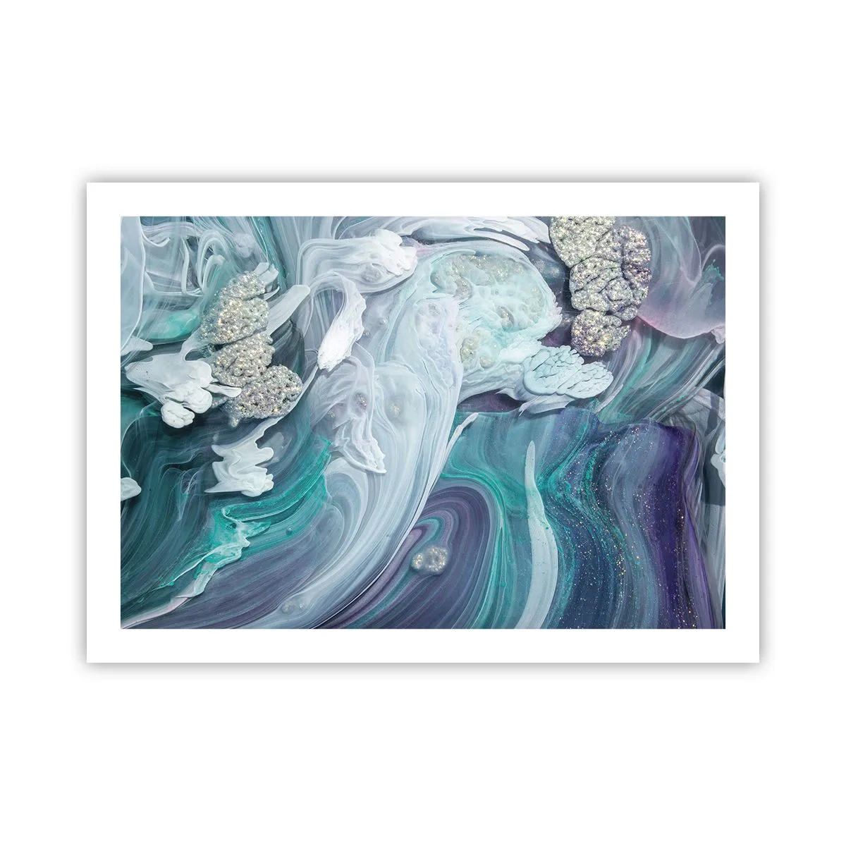Poster - Strömungen von Himmelblau - 70x50 cm