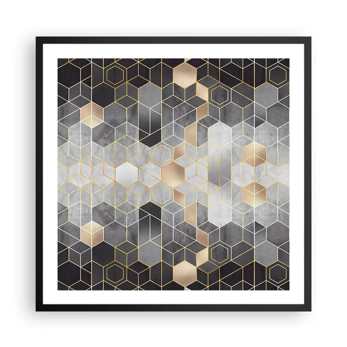 Poster in einem schwarzem Rahmen - Diamant-Komposition - 60x60 cm