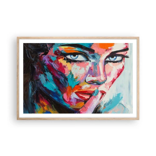 Poster in einem Rahmen aus heller Eiche - Unser erstes Geheimnis - 91x61 cm