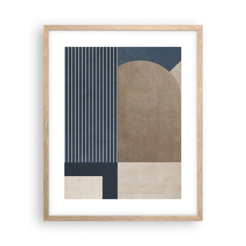 Poster in einem Rahmen aus heller Eiche - Komposition aus Einfachheit und Rundheit - 40x50 cm