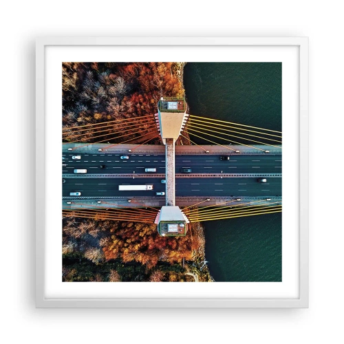 Poster in einem weißen Rahmen - Jenseits der Gewässer, jenseits der Wälder - 50x50 cm