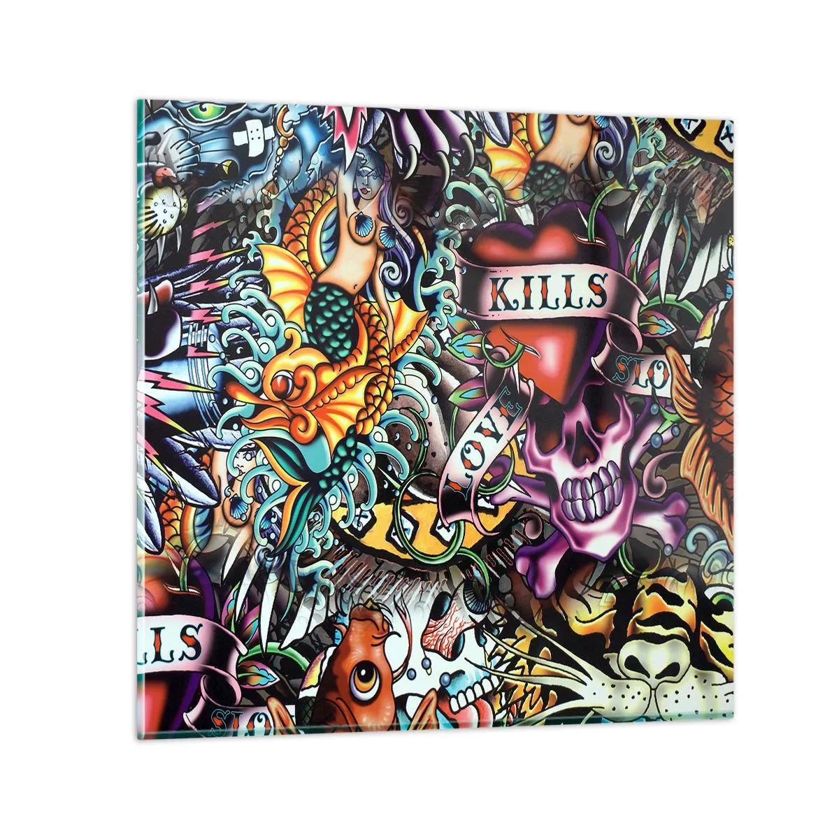 Glasbild - Bild auf glas - Der Traum des Tätowierers - 60x60 cm