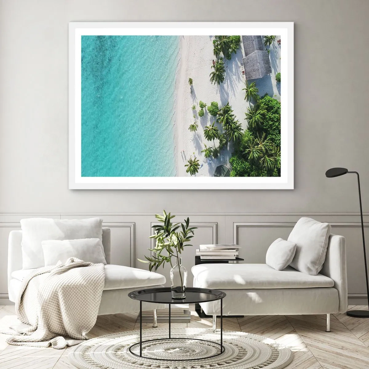 Poster in einem weißen Rahmen - Urlaub im Paradies - 40x30 cm