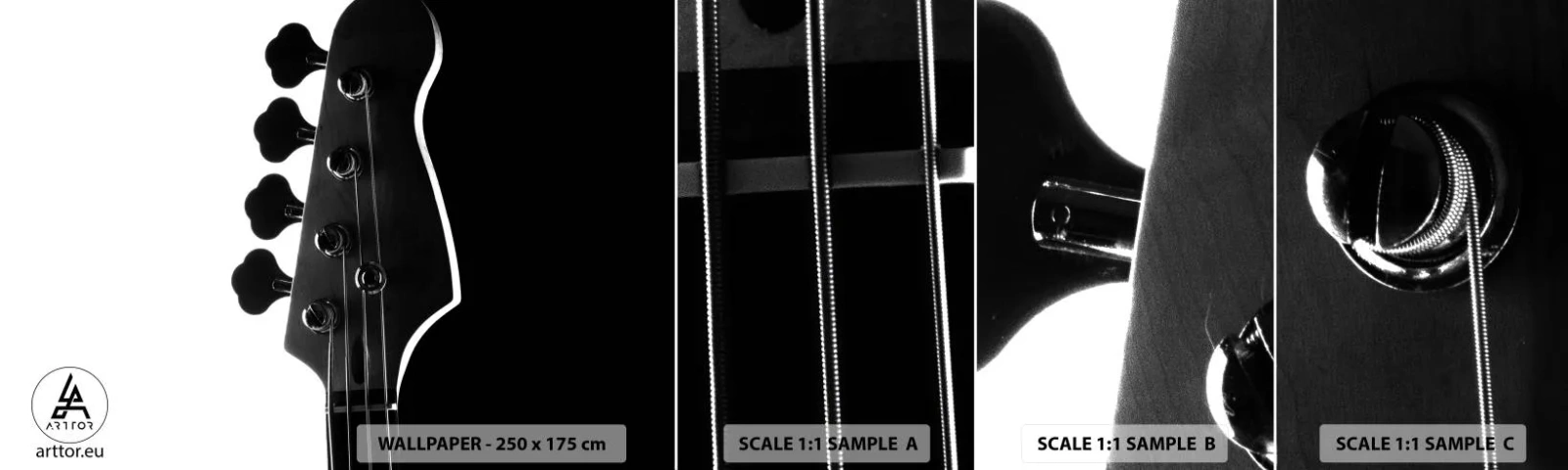 Fototapetenmuster Standard Eco - Rockige Stille - Gitarre, Musik, Modern - 100x30 cm