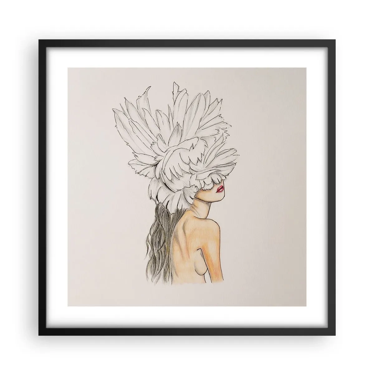 Poster in einem schwarzem Rahmen - Gekrönte Schönheit - 50x50 cm