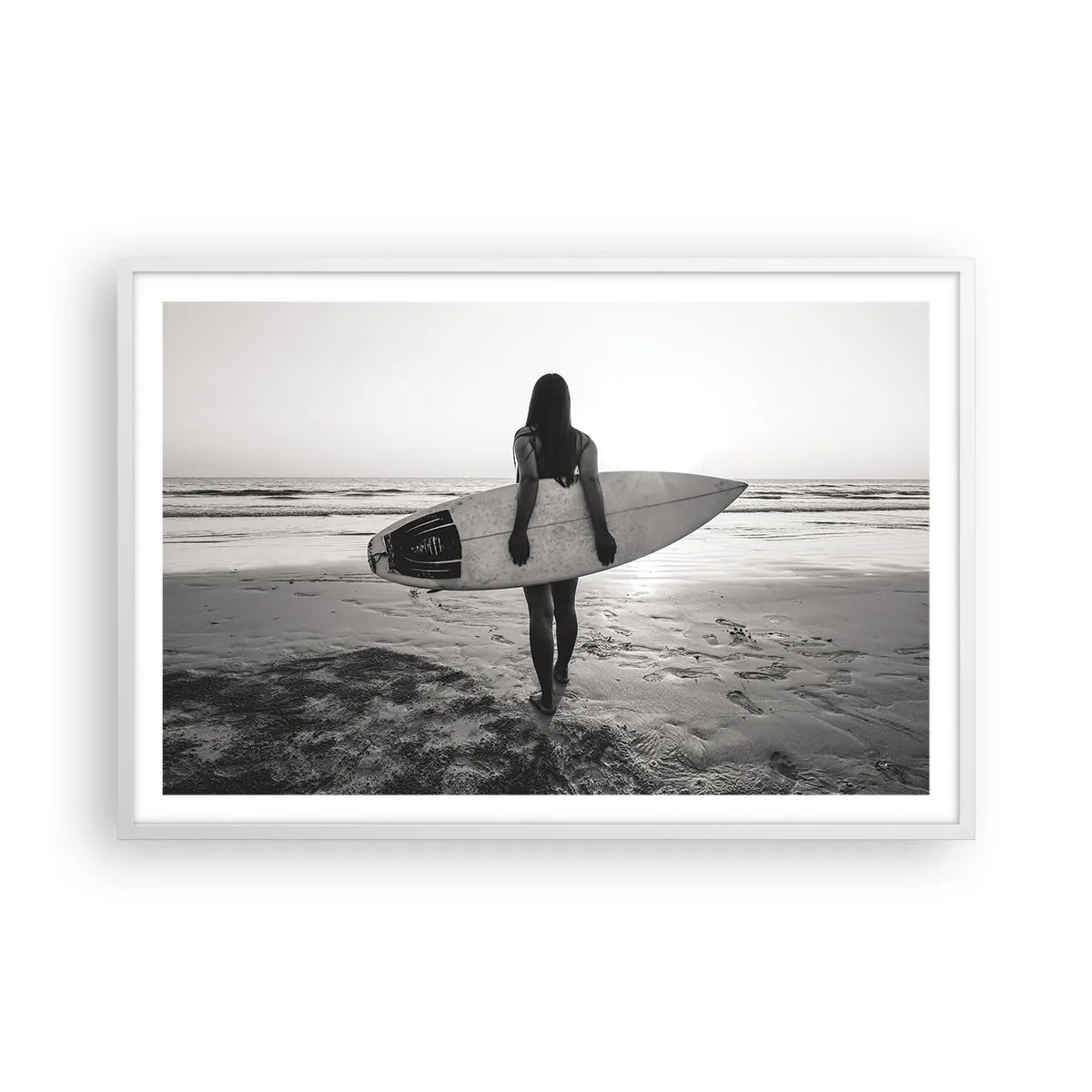 Poster in einem weißen Rahmen - Die Tochter der Meereswelle - 91x61 cm