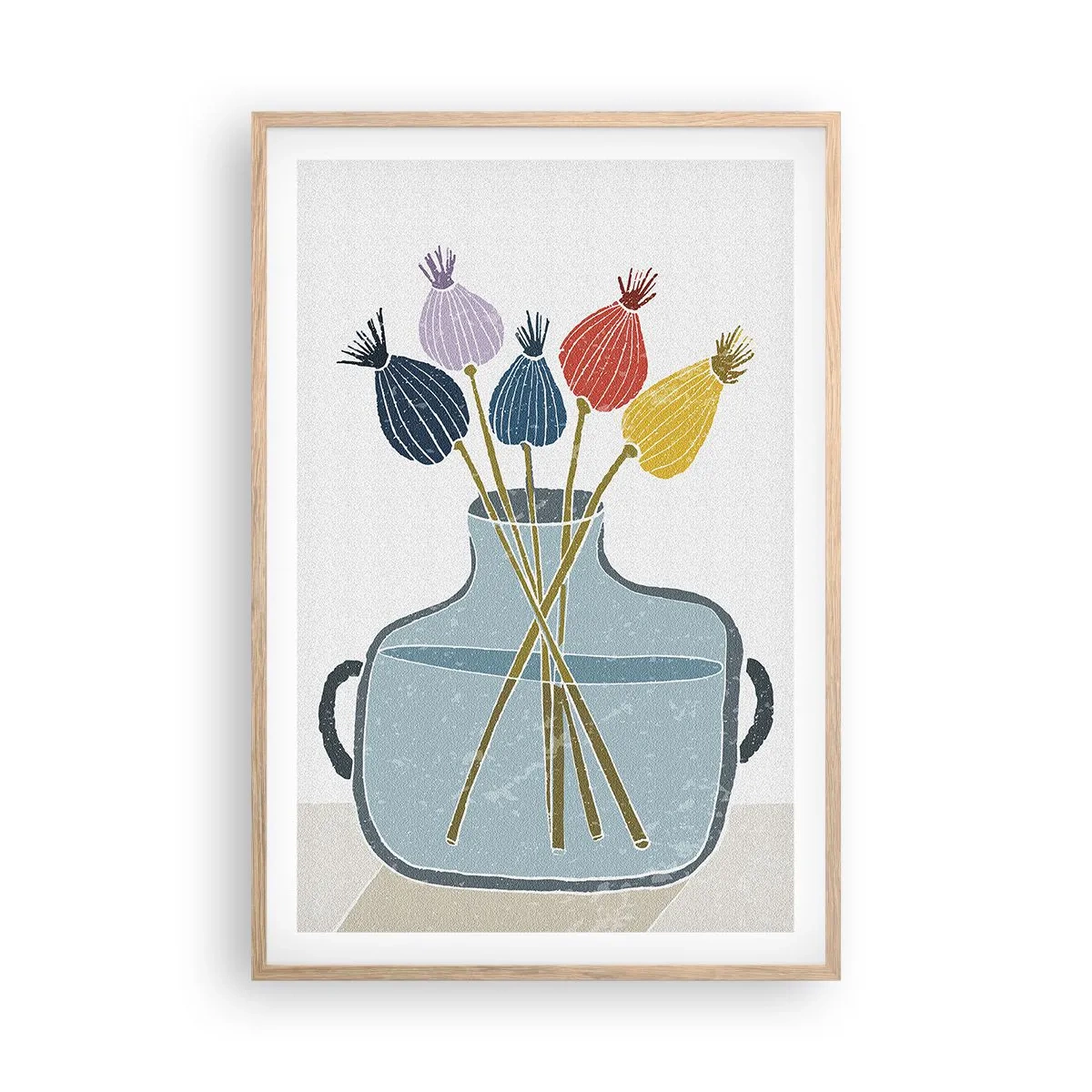 Poster in einem Rahmen aus heller Eiche - Es ist mucksmäuschenstill - 61x91 cm