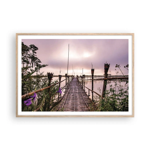 Poster in einem Rahmen aus heller Eiche - Frieden und Ruhe Asiens - 100x70 cm