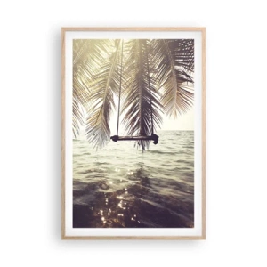 Poster in einem Rahmen aus heller Eiche - Sie können nach Belieben in den Wolken schwingen - 61x91 cm