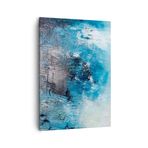 Bild auf Leinwand - Leinwandbild - Abstrakte Pinselstriche in Blautönen - 50x70cm - Rhapsodie in Blau - Moderne Wanddekoration für Wohnzimmer und Schlafzimmer ARTTOR